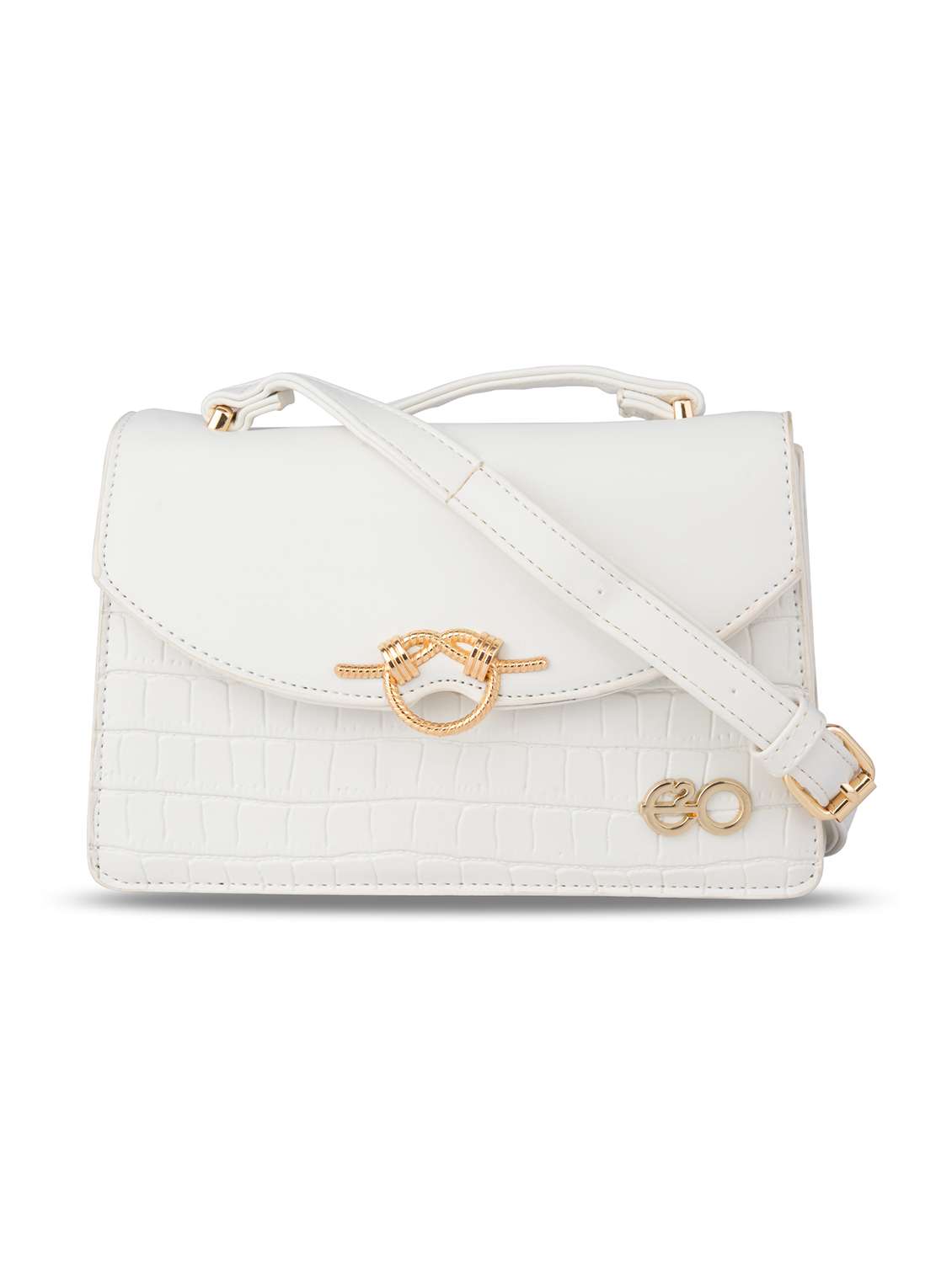 white leatherette (pu) regular satchel