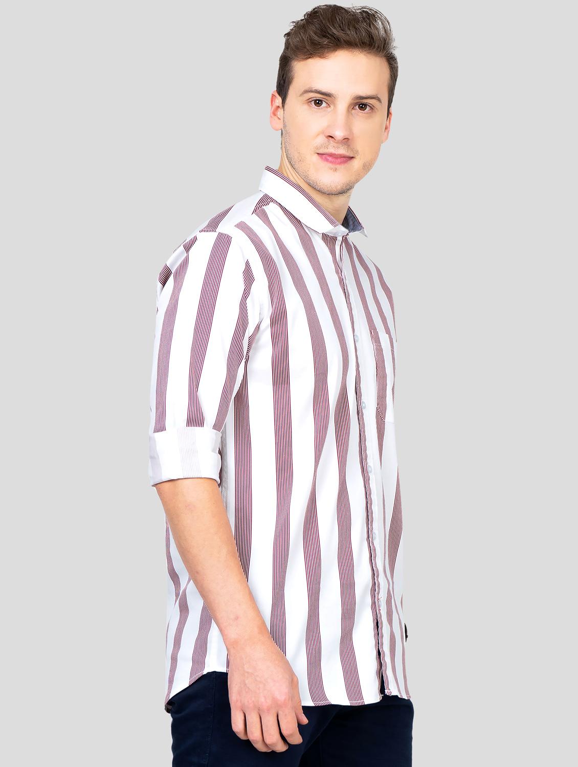 white striped casual shirt - 18186560 - Standard Image - 2