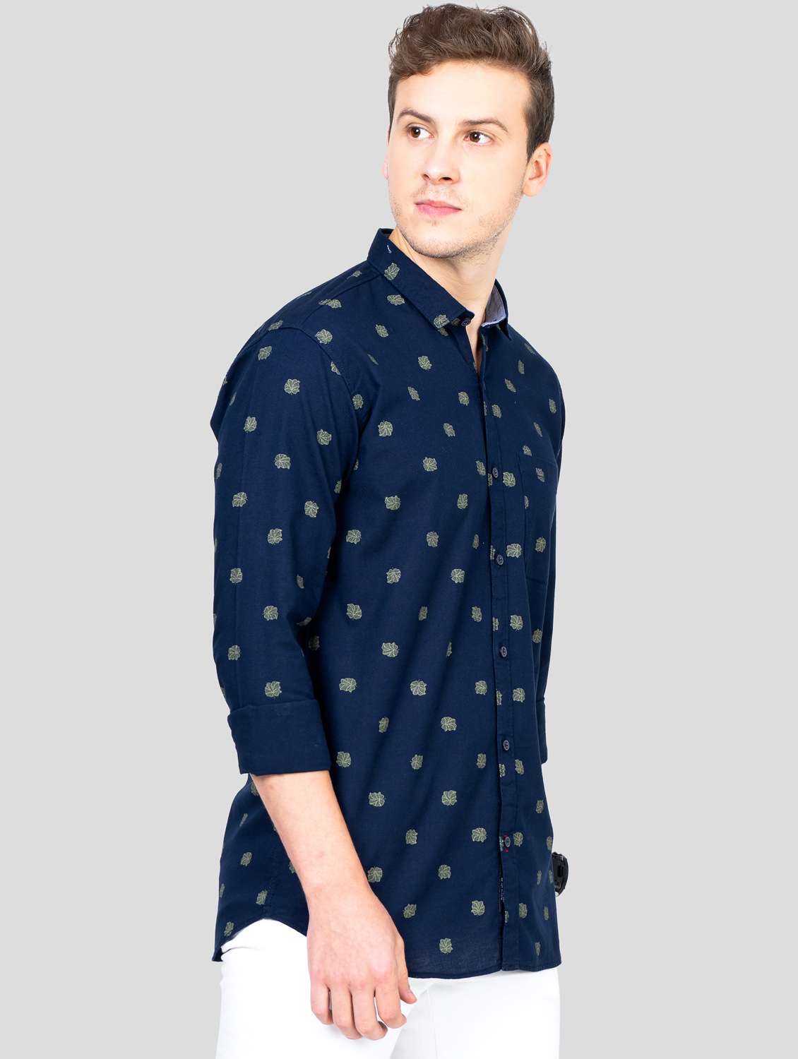 navy blue printed casual shirt - 18186564 -  Standard Image - 2