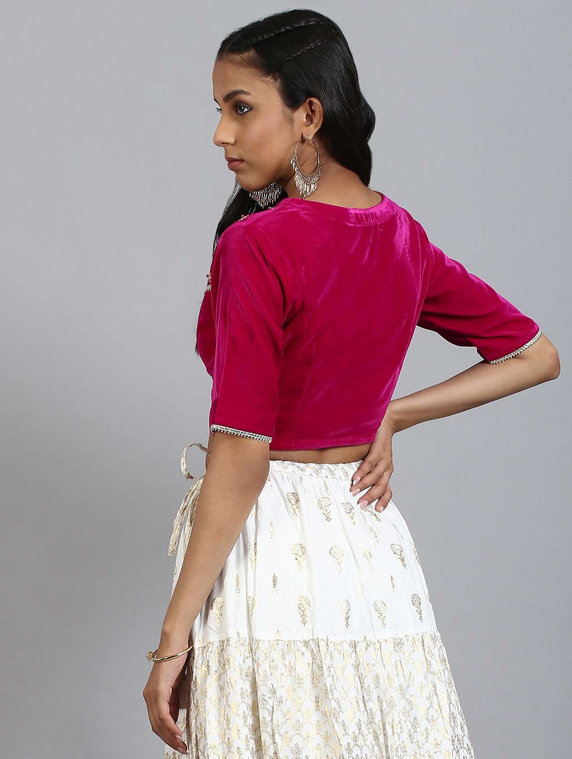 pink velvet embroidered blouse - 18186691 -  Standard Image - 2
