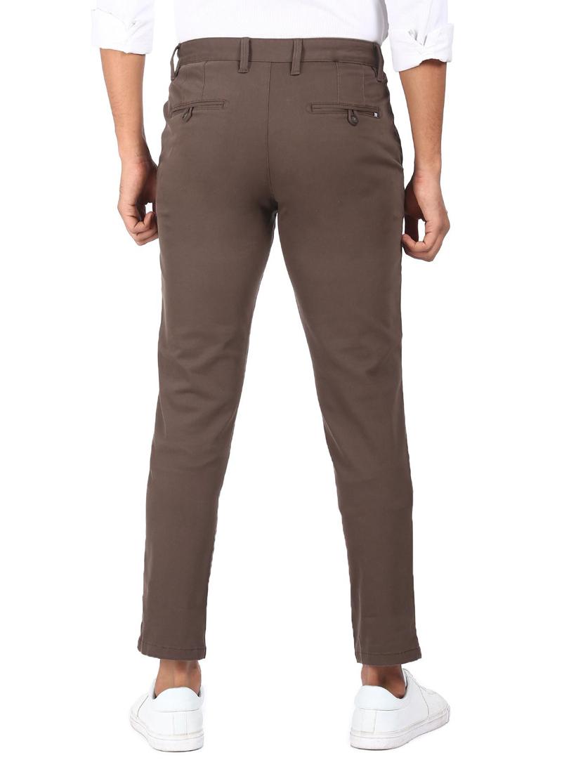 taupe solid chinos casual trouser - 18186697 - Standard Image - 2