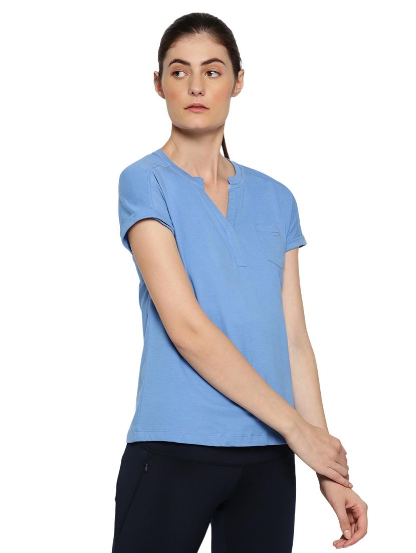 dark blue cotton lycra regular top - 18186946 - Standard Image - 2