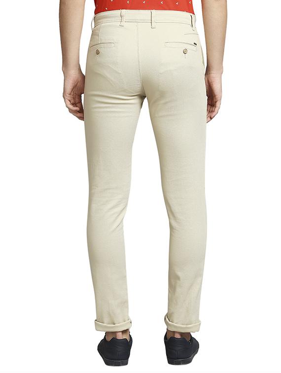 brown solid flat front casual trouser - 18186987 - Standard Image - 2