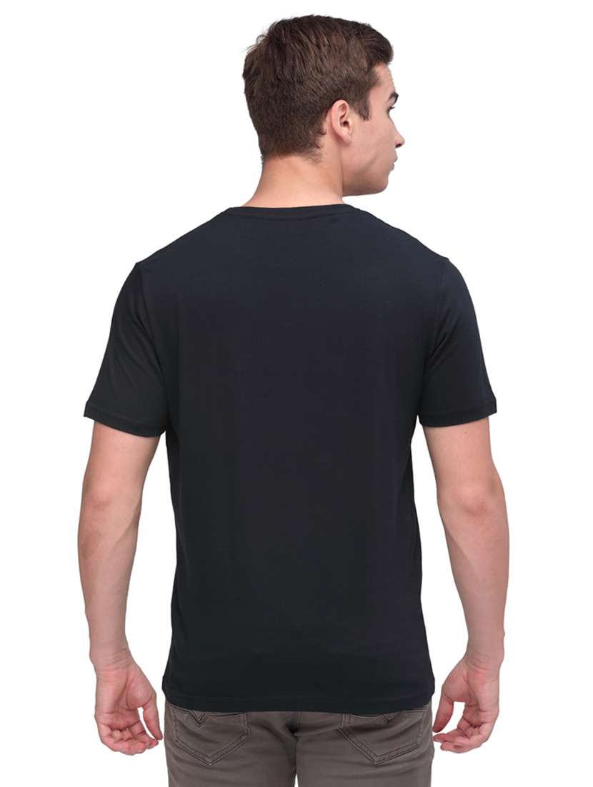 navy blue chest-printed t-shirt - 18187325 -  Standard Image - 2