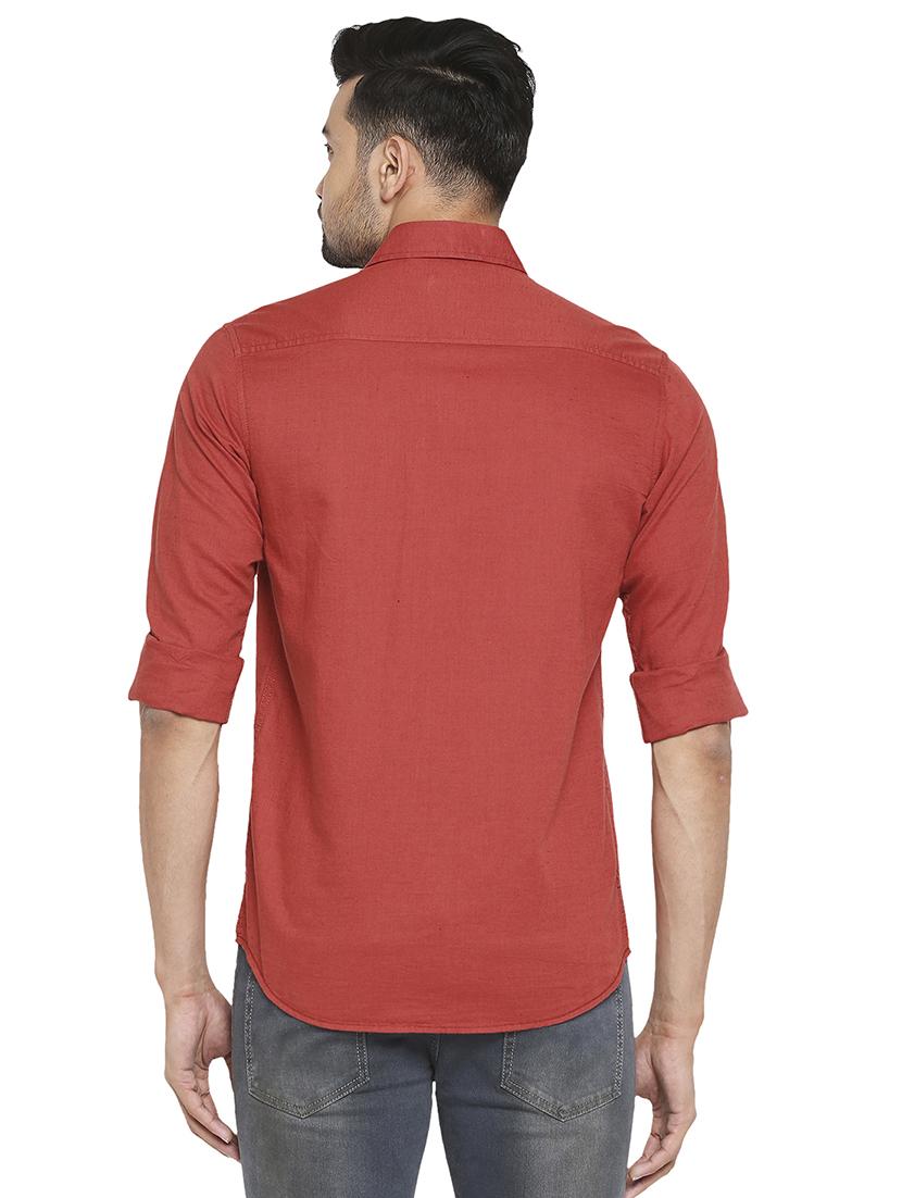 red solid casual shirt - 18187675 - Standard Image - 2