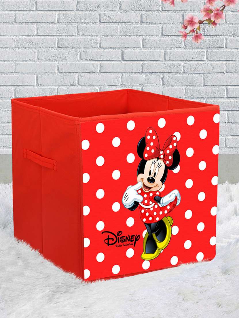 kuber industries disney minnie print non woven fabric foldable cloth storage box  (red)