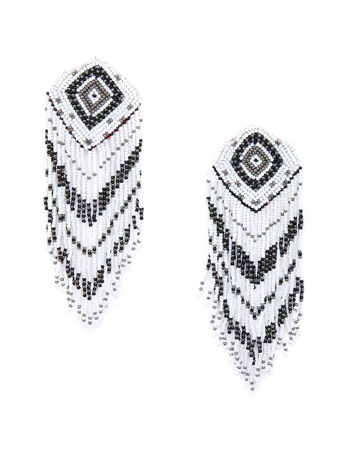 multi colored beads drop earring