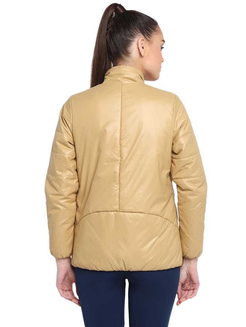 beige polyester solid jacket - 18189474 - Standard Image - 2