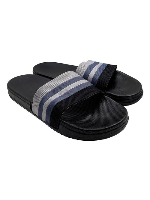 grey synthetic & mesh slip on flip flops - 18190137 -  Standard Image - 0