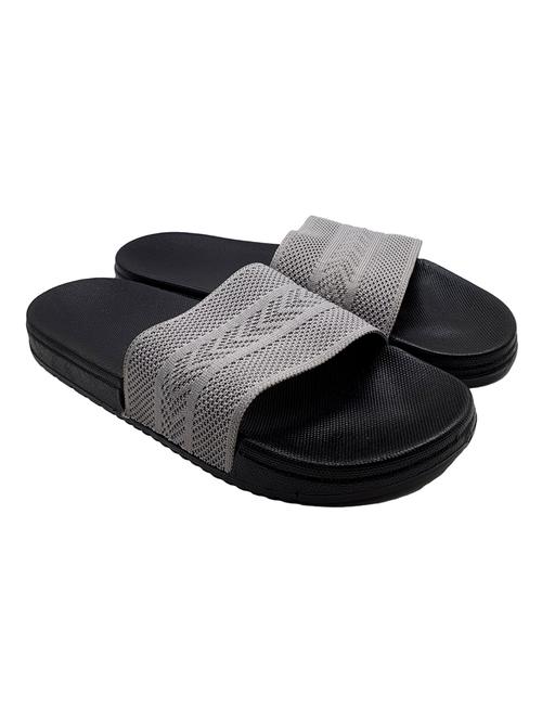 grey synthetic & mesh slip on flip flops - 18190141 - Standard Image - 0