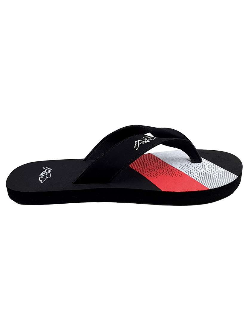 black synthetic & mesh slip on flip flops - 18190142 -  Standard Image - 2