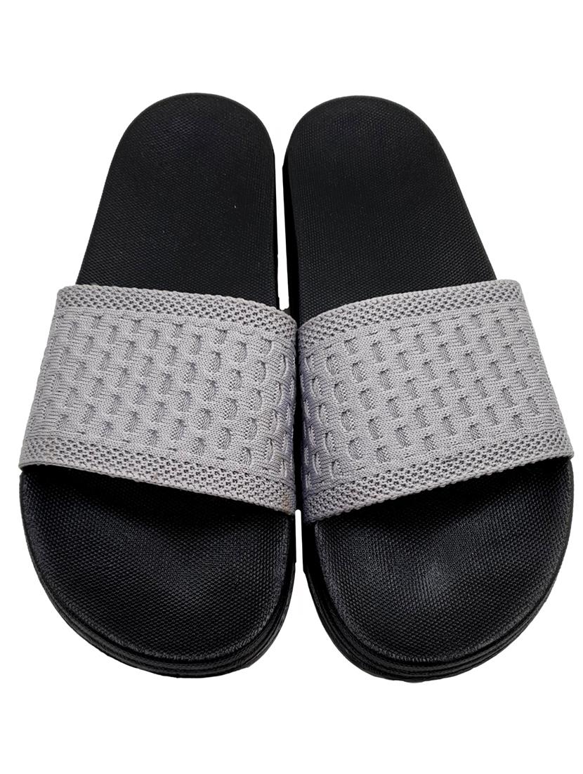 grey synthetic & mesh slip on flip flops - 18190149 - Standard Image - 2