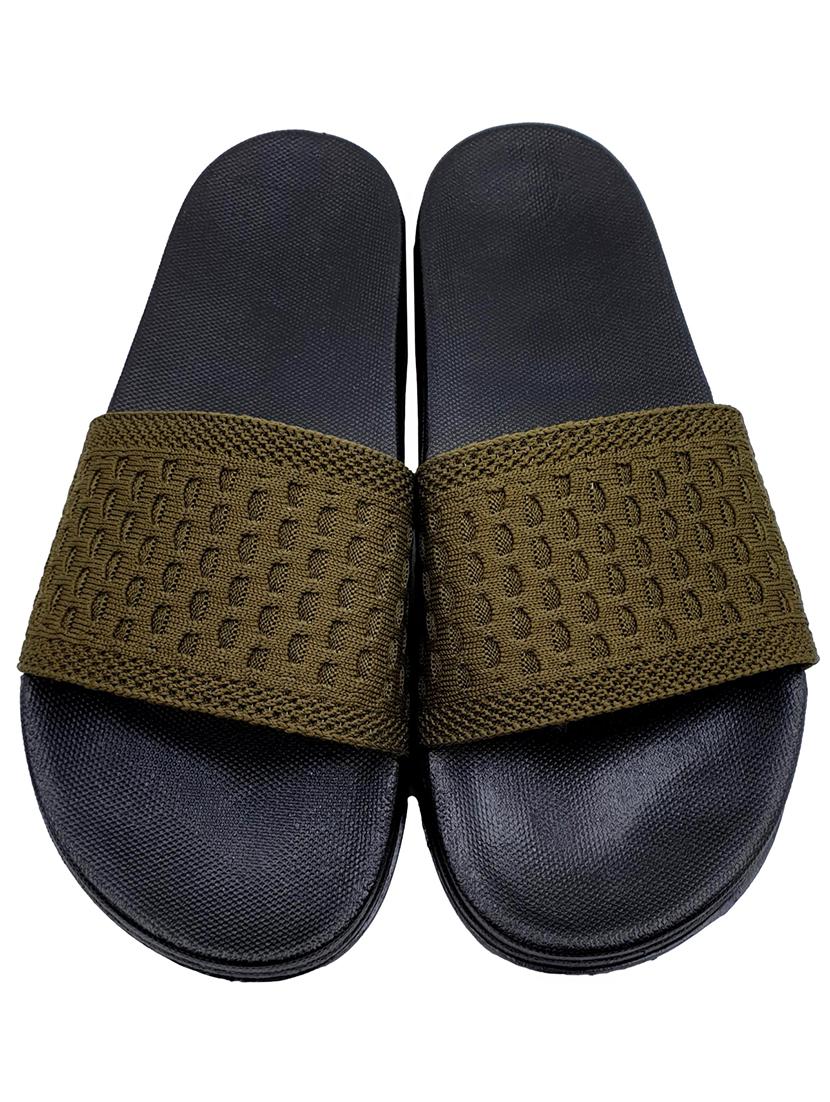 green synthetic & mesh slip on flip flops - 18190151 - Standard Image - 2