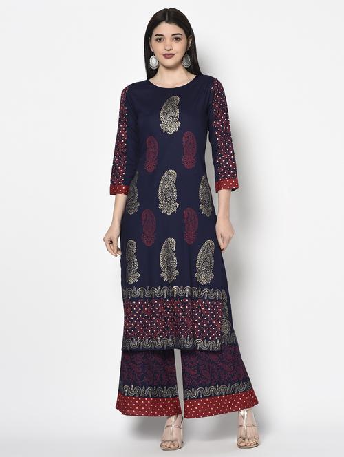women paisley printed straight kurta - 18192055 - Standard Image - 0