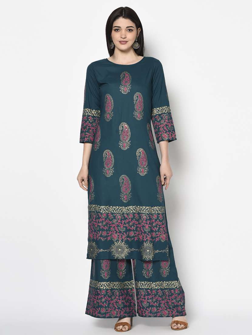 women paisley printed straight kurta 
