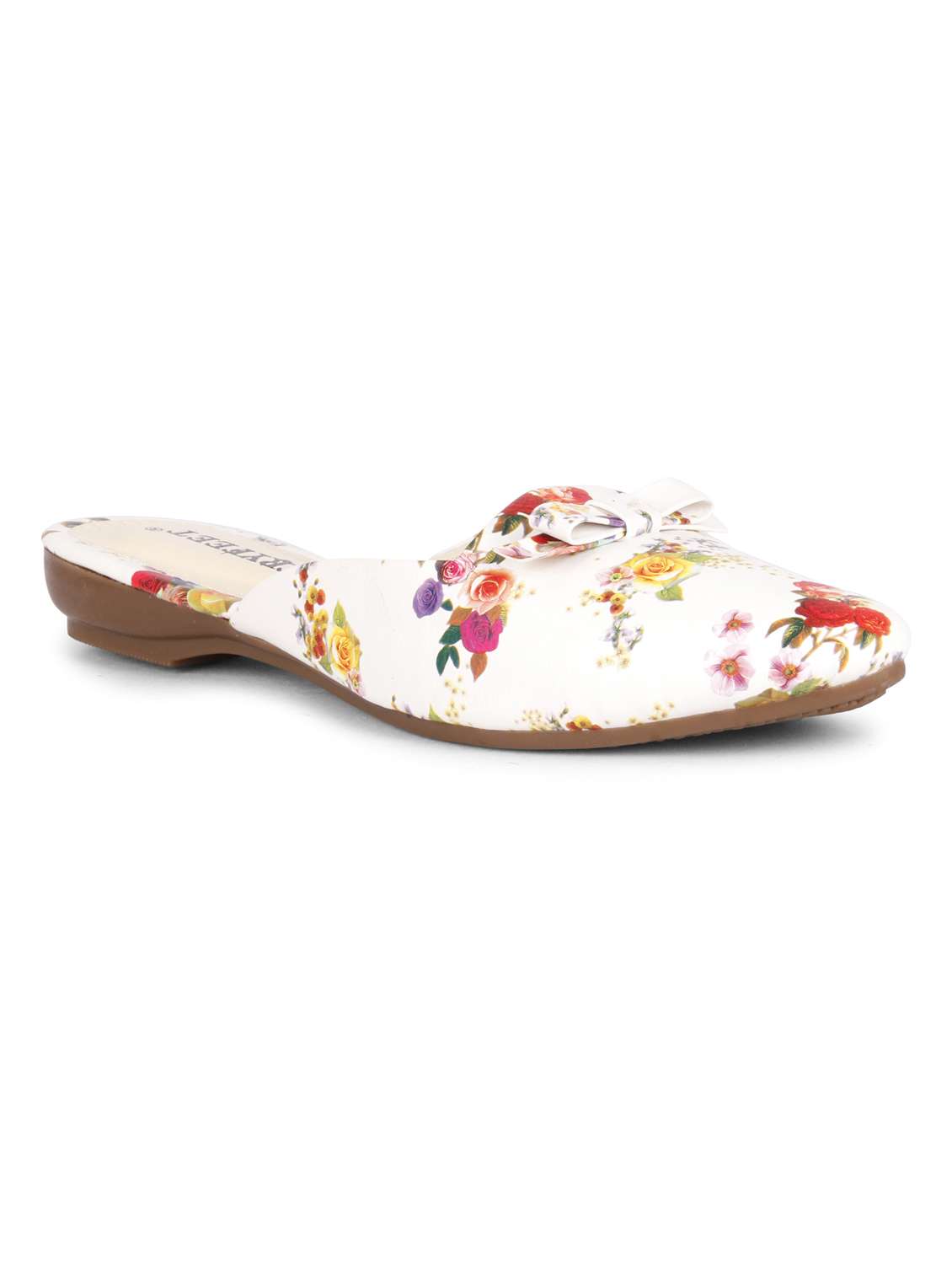 women printed slip on mules
