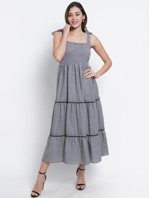 women's tiered dress solid dress - 18193165 - Standard Image - 0
