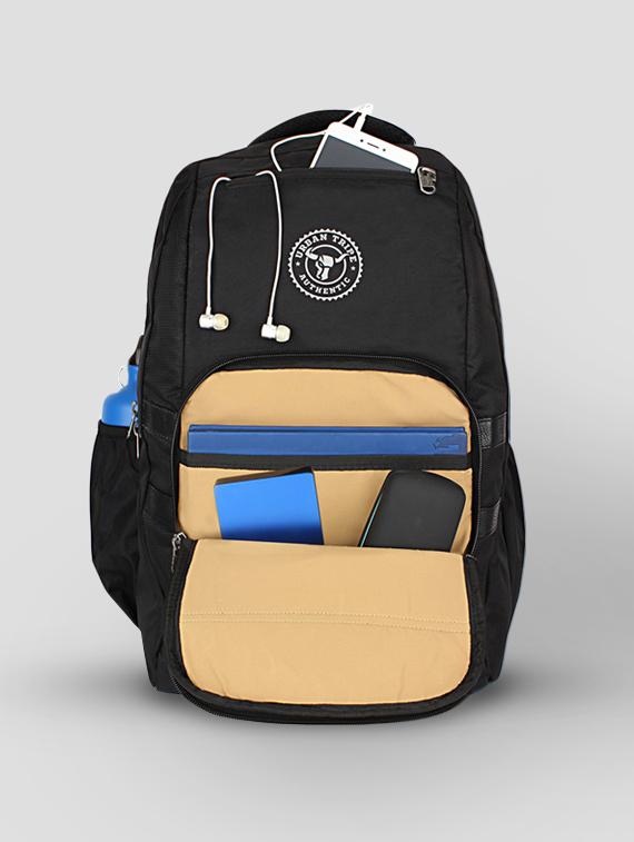 black polyester laptop backpack - 18194428 -  Zoom Image - 0