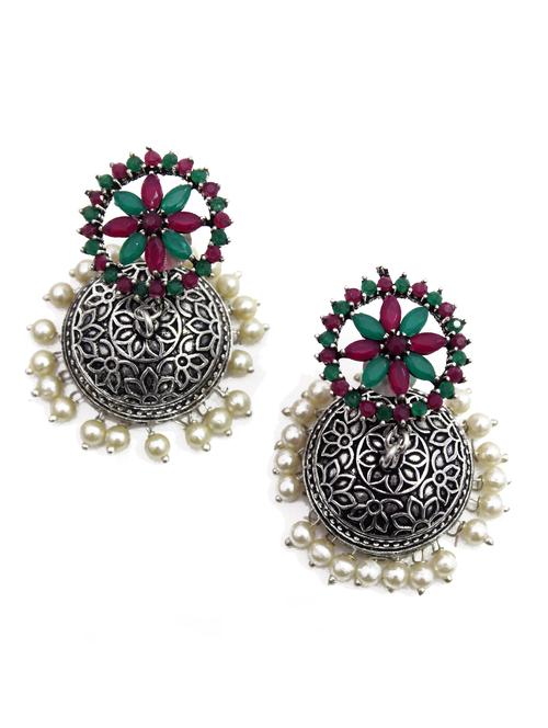 multi colored metal jhumka earring - 18195984 - Standard Image - 0