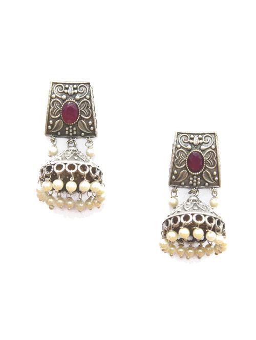 multi colored metal jhumka earring - 18195988 - Standard Image - 0