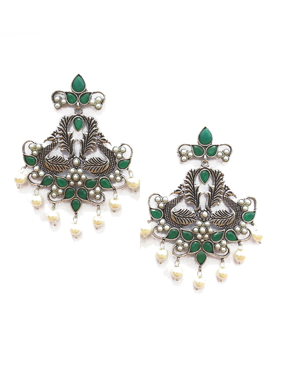 multi colored metal jhumka earring - 18195991 -  Zoom Image - 0