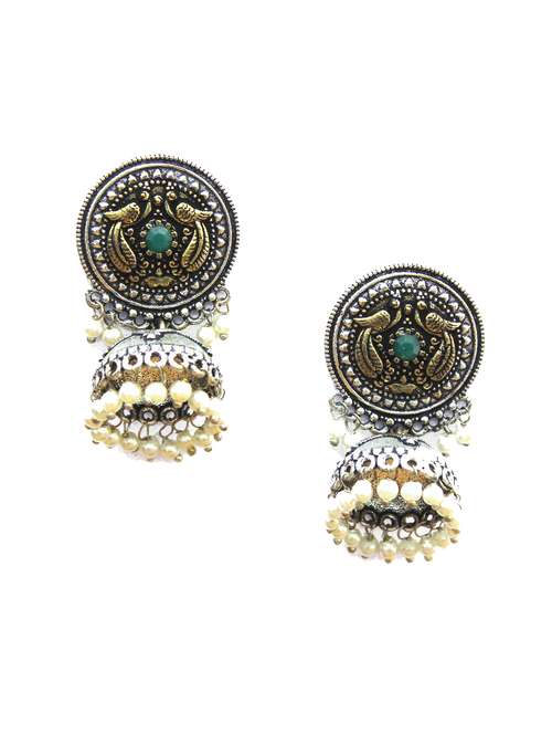 multi colored metal jhumka earring - 18195994 -  Standard Image - 0