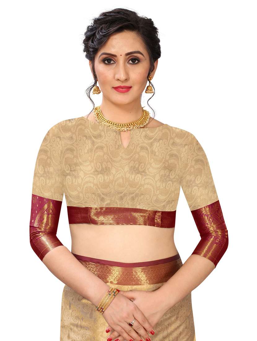 jacquard work woven saree with blouse - 18196332 - Standard Image - 2