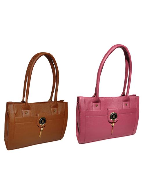 multi colored leatherette (pu) combo handbag - 18196672 - Standard Image - 0