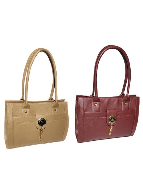 multi colored leatherette (pu) combo handbag - 18196673 -  Standard Image - 0