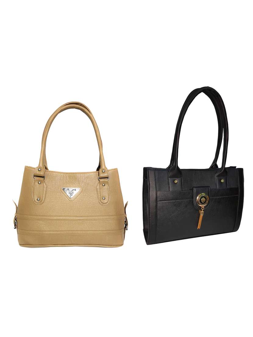 multi colored leatherette (pu) combo handbag