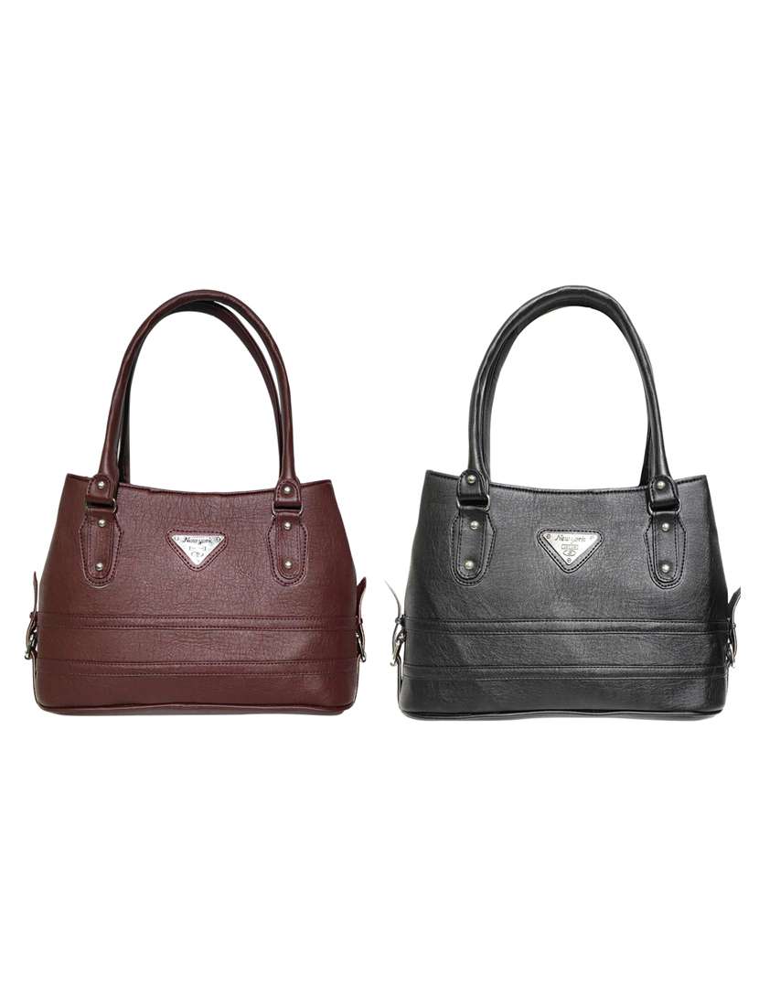 multi colored leatherette (pu) combo handbag