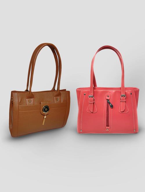 multi colored leatherette (pu) combo handbag - 18196824 - Standard Image - 0