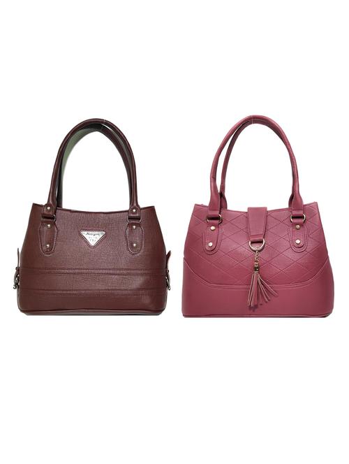 multi colored leatherette (pu) combo handbag - 18196894 -  Standard Image - 0
