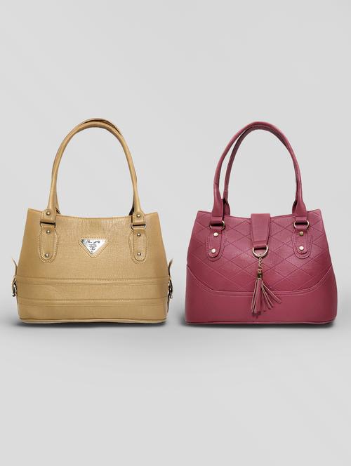multi colored leatherette (pu) combo handbag - 18196897 - Standard Image - 0