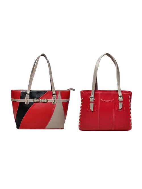 multi colored leatherette (pu) combo handbag