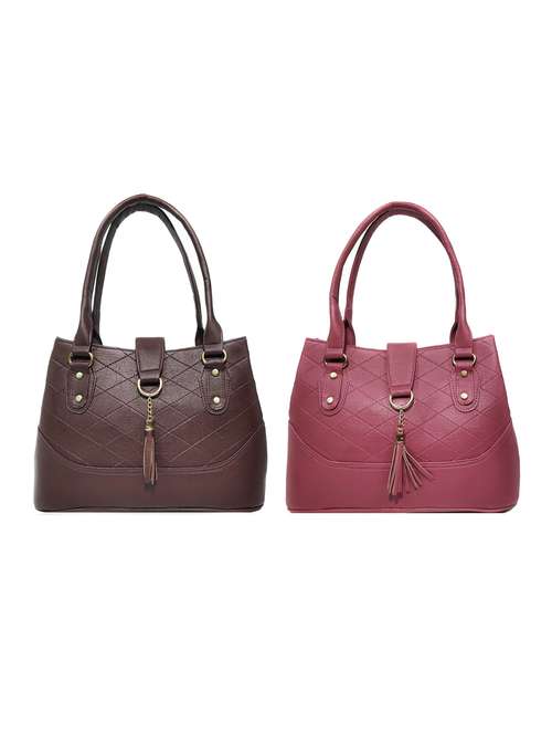multi colored leatherette (pu) combo handbag - 18197089 -  Standard Image - 0