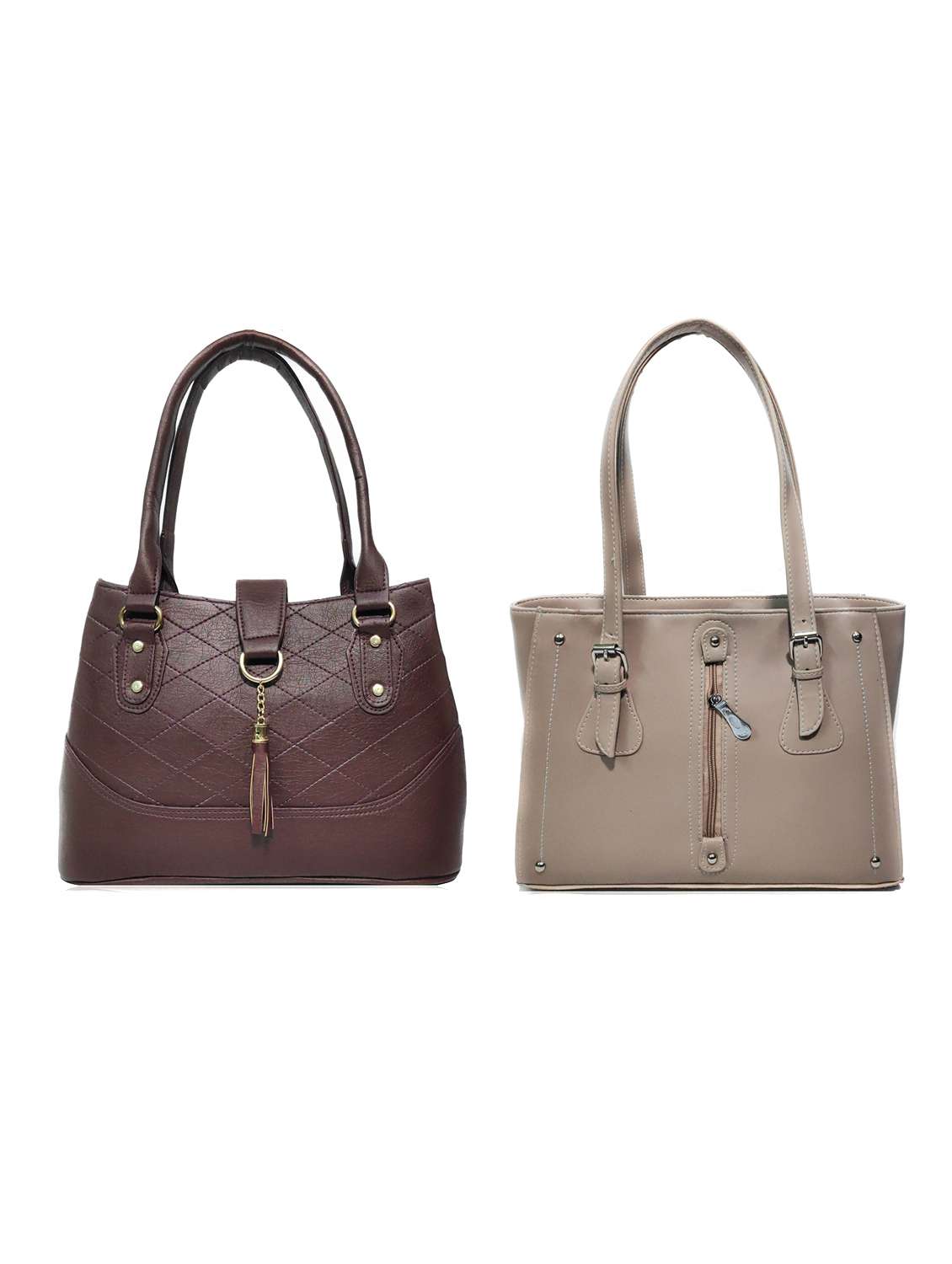 multi colored leatherette (pu) combo handbag