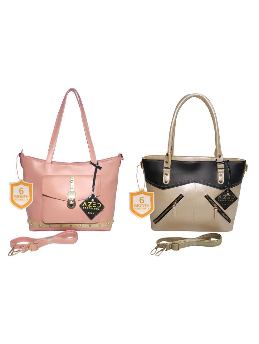 multi colored leatherette (pu) combo handbag