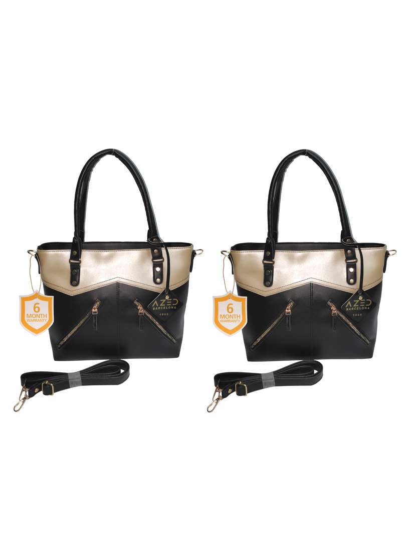 multi colored leatherette (pu) combo handbag