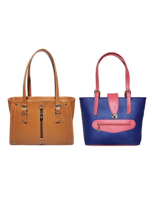 multi colored leatherette (pu) combo handbag - 18197776 - Standard Image - 0