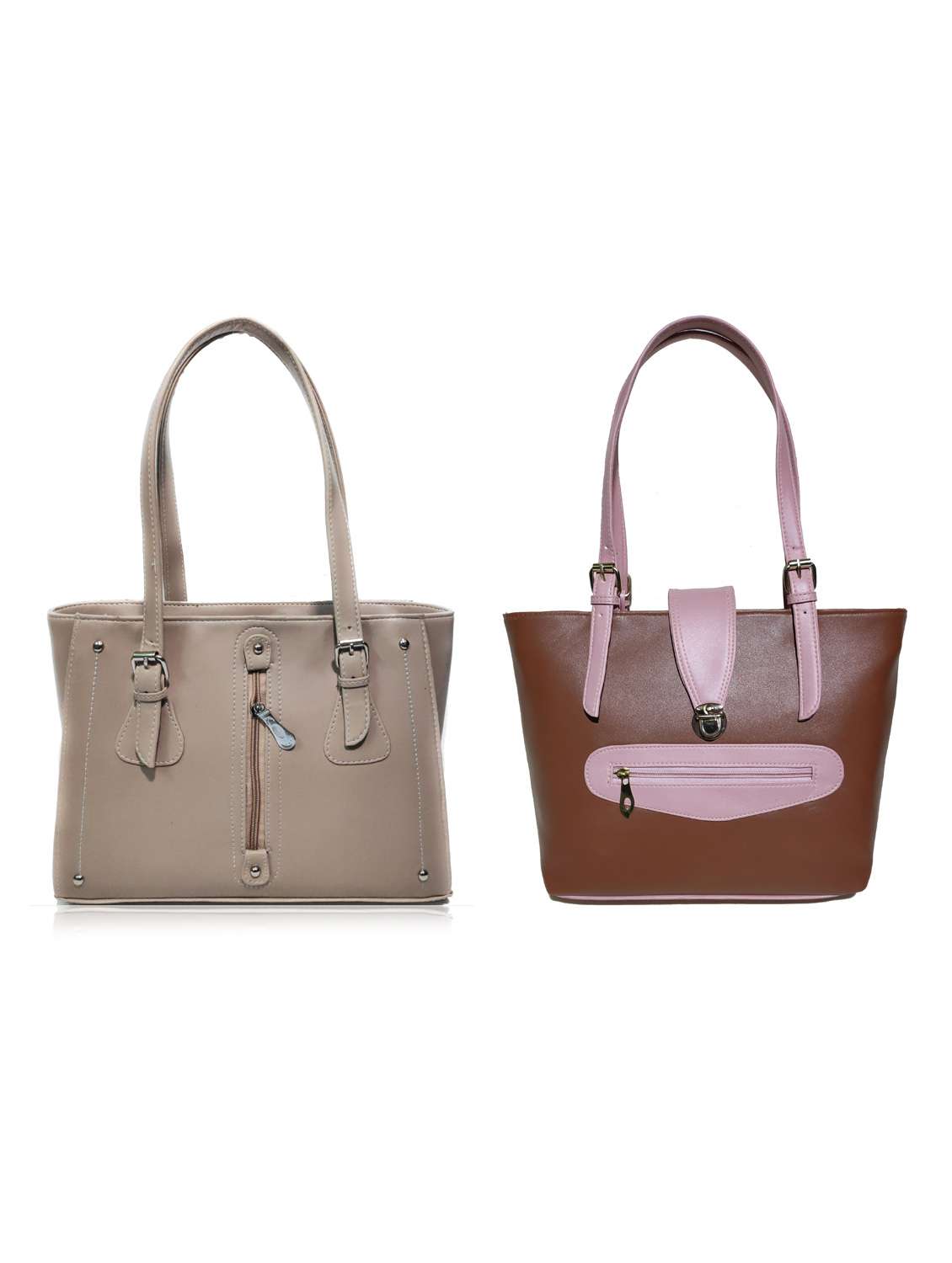 multi colored leatherette (pu) combo handbag