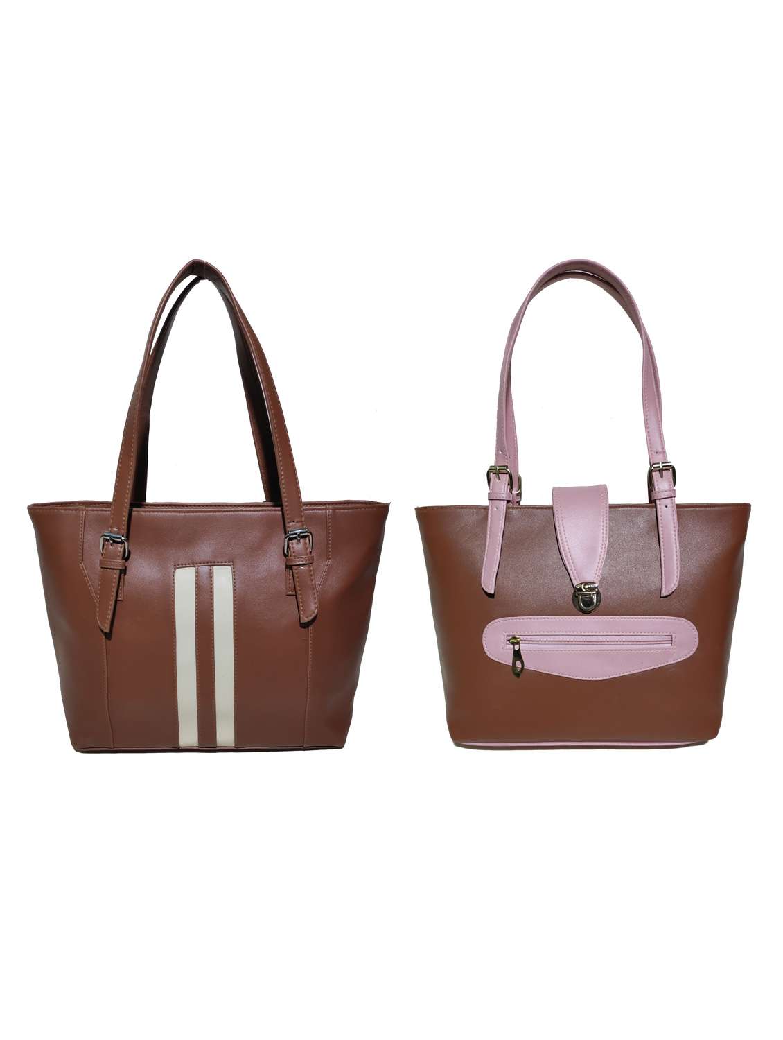 multi colored leatherette (pu) combo handbag