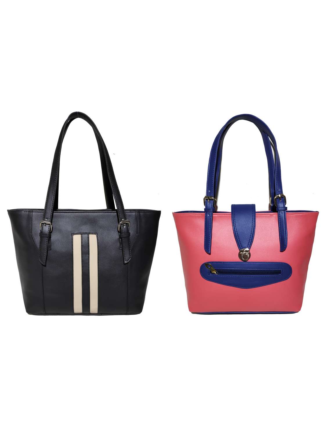 multi colored leatherette (pu) combo handbag