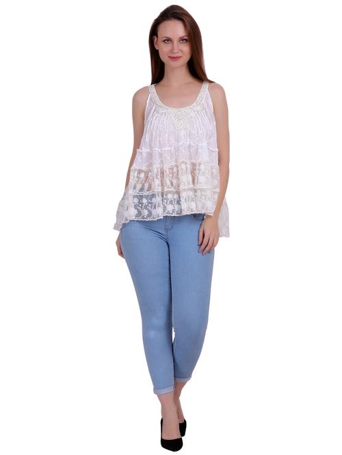 women's a line round neck top - 18197954 - Standard Image - 0