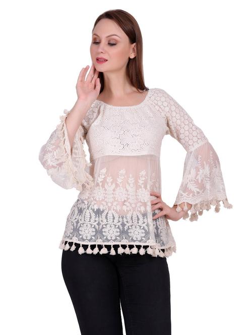 women's straight round neck top - 18197958 - Standard Image - 0