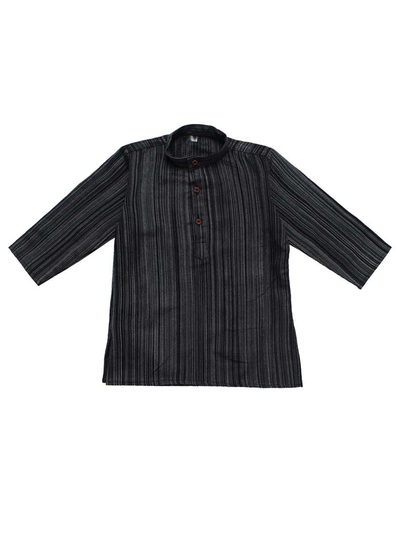 black striped kurta set - 18198017 -  Standard Image - 2