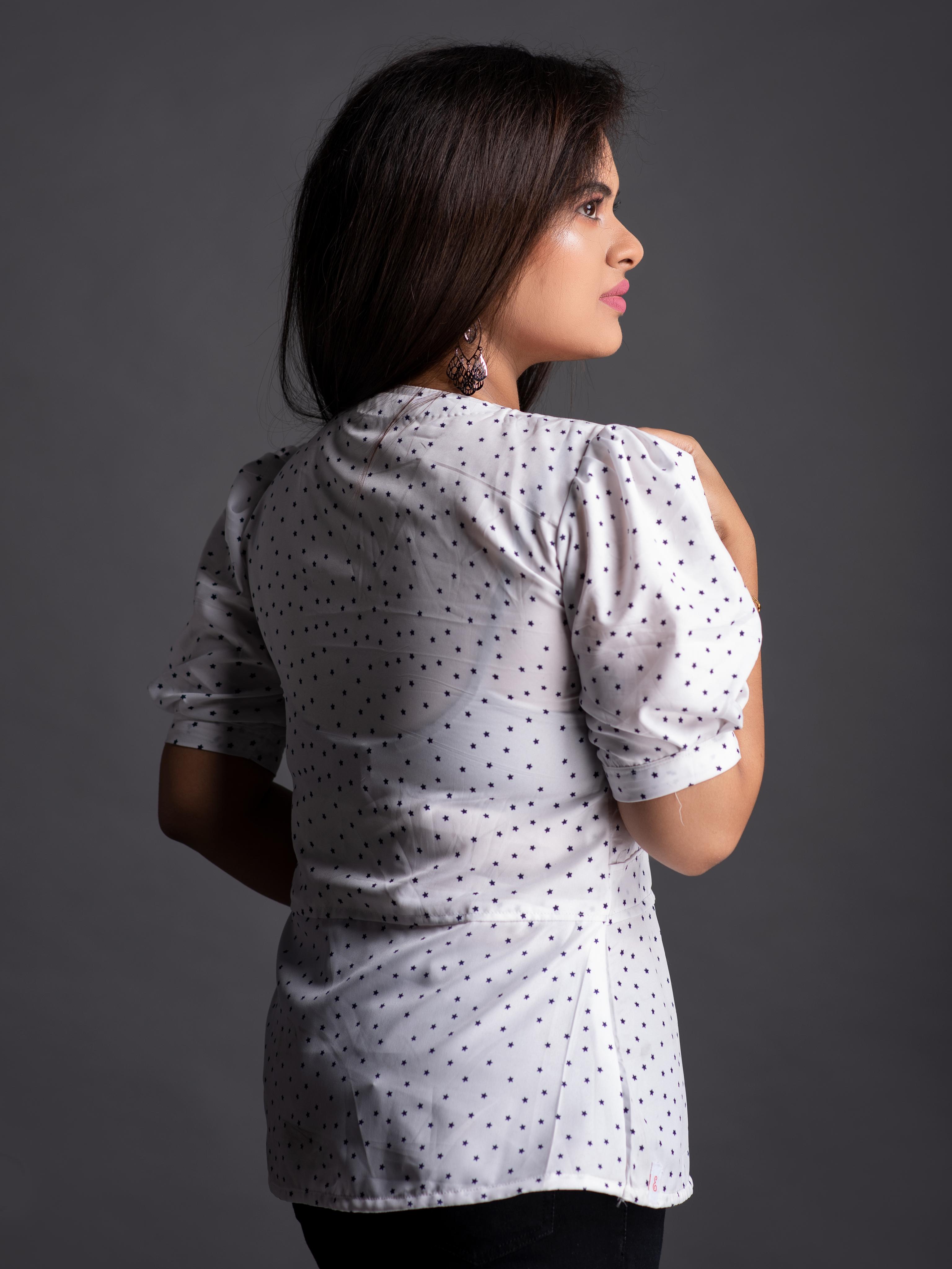 women's wrap v neck top - 18198302 - Standard Image - 2