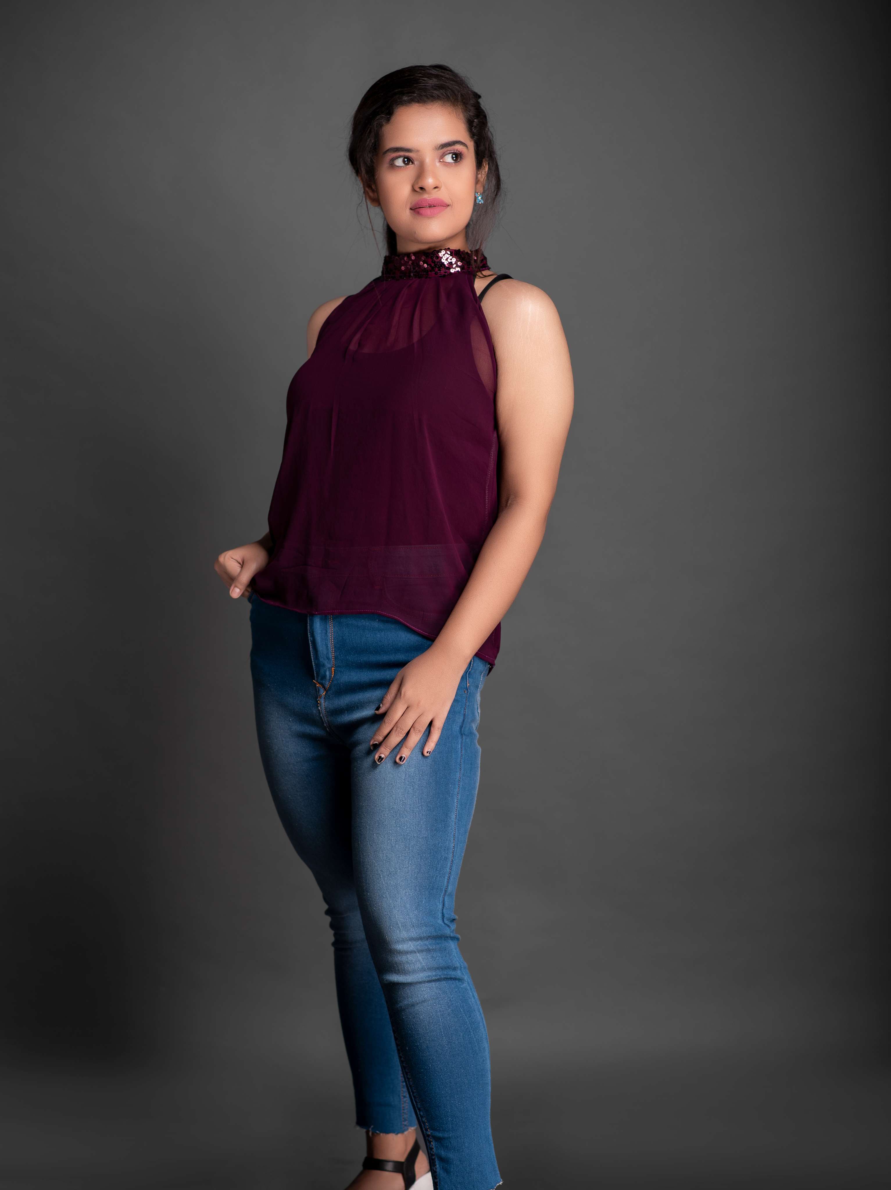 women's straight tie-up neck top - 18198309 -  Zoom Image - 0
