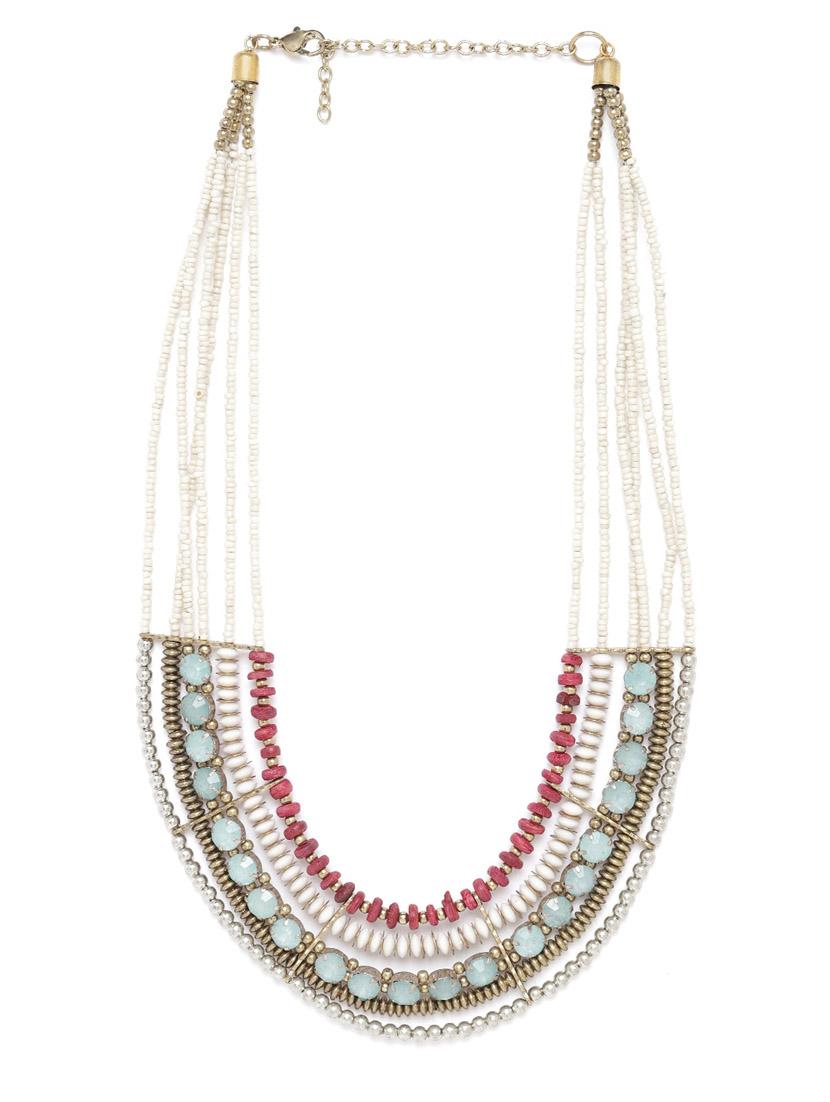 multi colored metal necklace - 18199011 - Zoom Image - 0