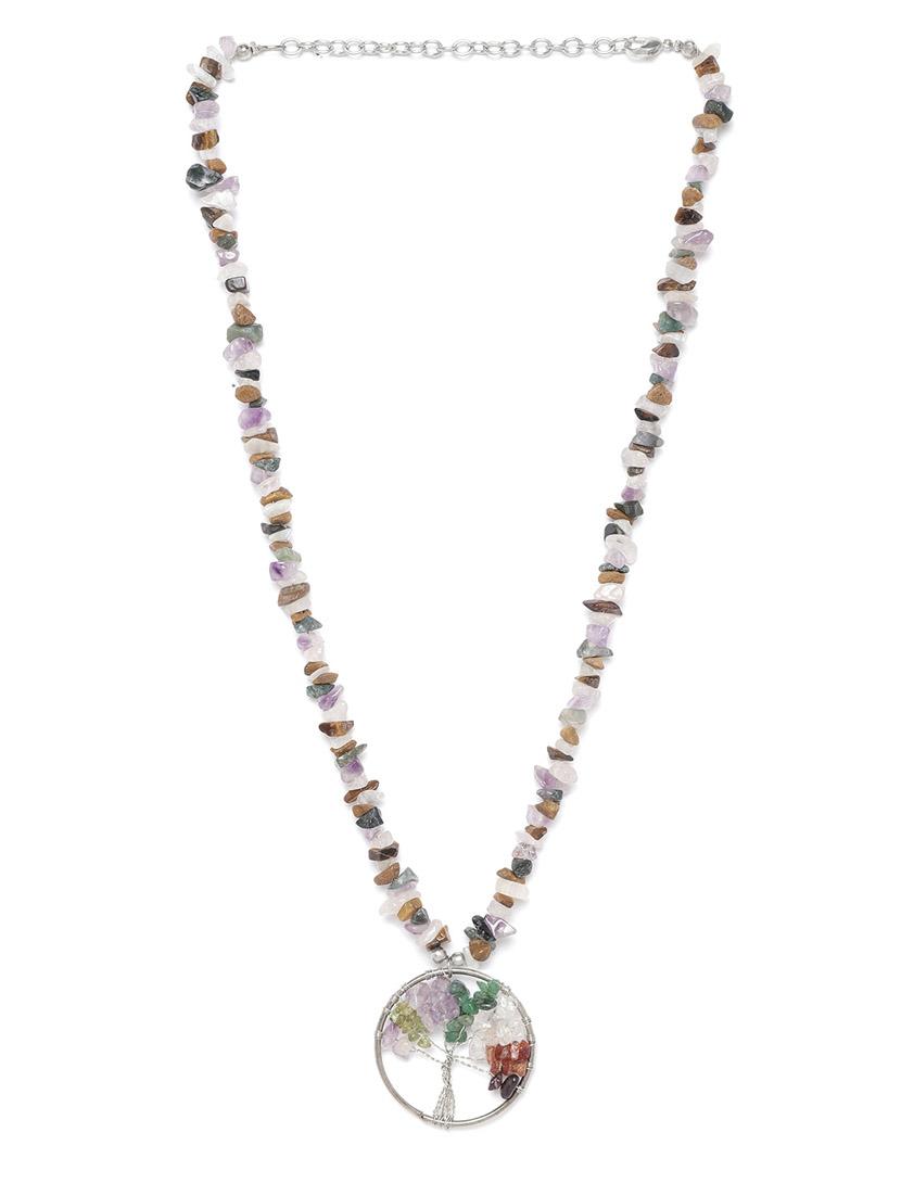 multi colored metal necklace - 18199012 -  Zoom Image - 0